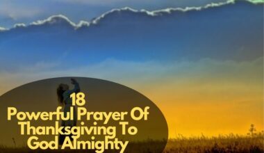 Prayer Of Thanksgiving To God Almighty