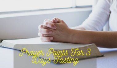 Prayer Points For 3 Days Fasting