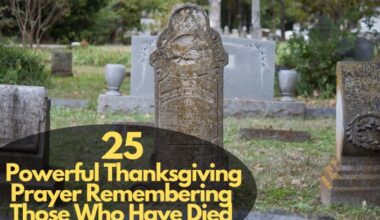 Thanksgiving Prayer Remembering Those Who Have Died